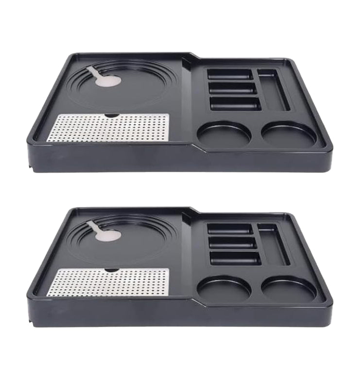RAYCRAFT WORLD Electric Kettle Tray with 2 Glass Serving Space Made of ABS Plastic Square Glass Serving Tray