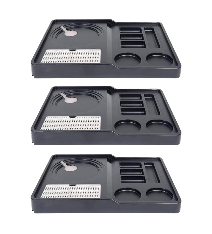 RAYCRAFT WORLD Electric Kettle Tray with 2 Glass Serving Space Made of ABS Plastic Square Glass Serving Tray