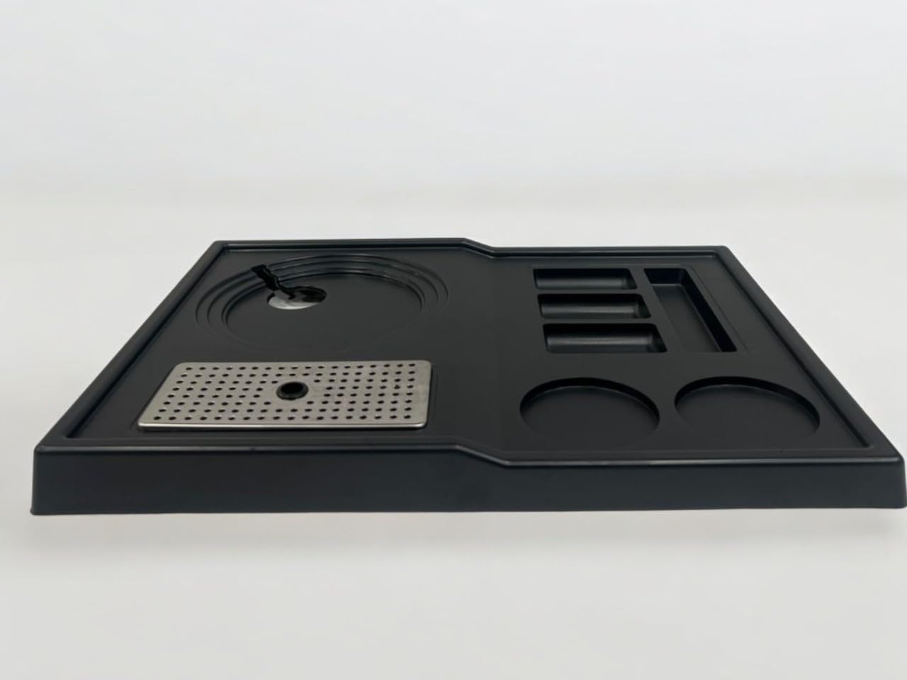 RAYCRAFT WORLD Electric Kettle Tray with 2 Glass Serving Space Made of ABS Plastic Square Glass Serving Tray