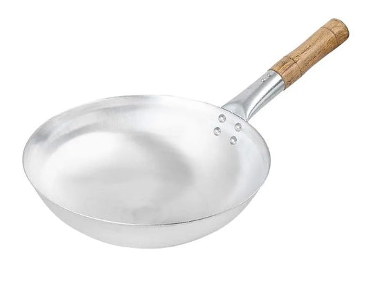 RAYCRAFT WORLD Wok Pan, Woks & Black Carbon Steel Stir Fry Pans, Gas, Cooktop, No Chemical Coated, Round Bottom Chinese Wok