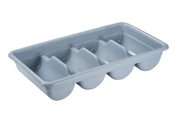 RAYCRAFT WORLD 4 Compartment Cutlery Plastic Storage Box Cutlery Tray Divider Flatware Bin Size: 20"x11"x4"