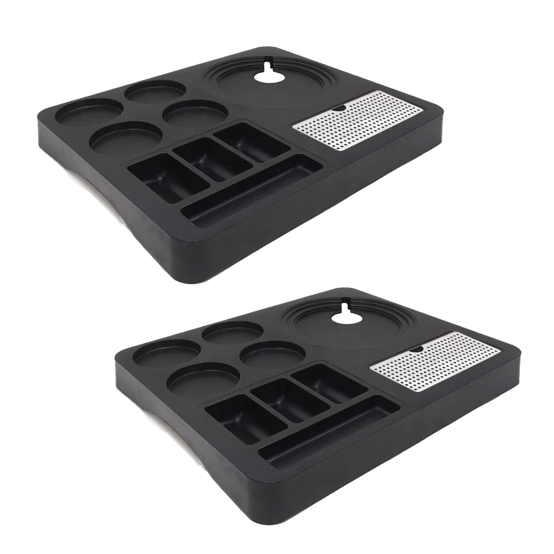 RAYCRAFT WORLD Electric Kettle Tray with 4 Glass Serving Space Made of ABS Plastic Square Glass Serving Tray