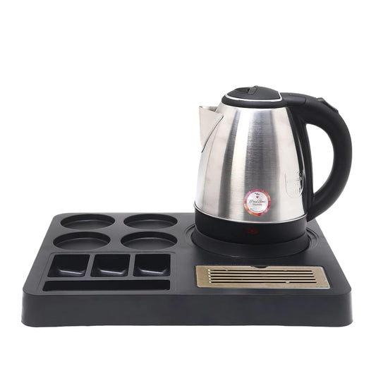 RAYCRAFT WORLD Electric Kettle Tray with 4 Glass Serving Space Made of ABS Plastic Square Glass Serving Tray