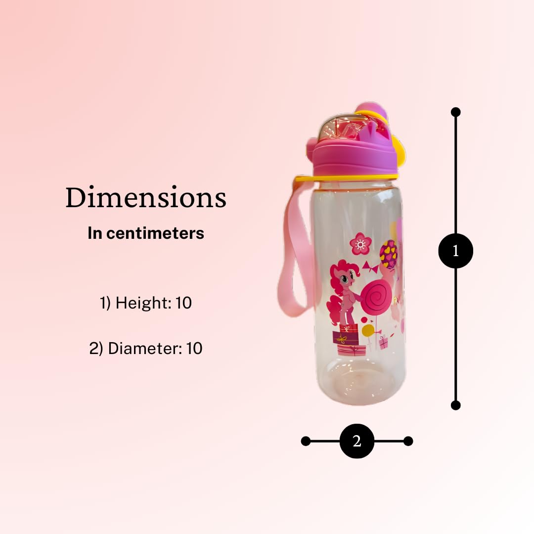 RAYCRAFT WORLD 800ML Kid's Water Bottle Cartoon Theme Bottle Spill Proof Straw Valve Pop Button Handle Sipper Water Bottle