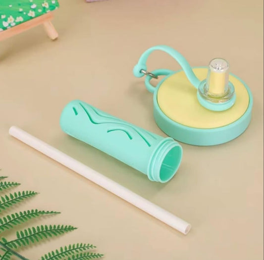 RAYCRAFT WORLD 850ml Insulated Stainless Steel Travel Mug, Cute Cartoon Design with Plastic Handle and Straw (Large, 850ml Insulated Stainless Steel Travel Mug, Cute Cartoon Design)