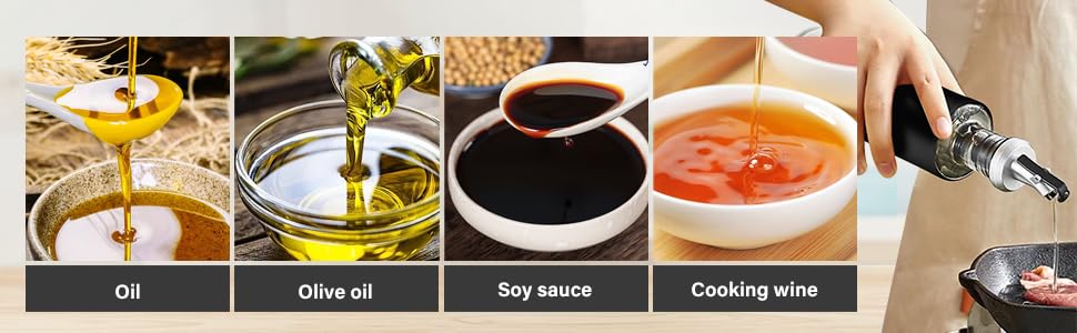 RAYCRAFT WORLD 300 ml, Oil Can Kitchen Olive Oil Bottle with Pourer Visible Cruet Vinegar Oil Dispenser Bottle for Oil/Vinegar