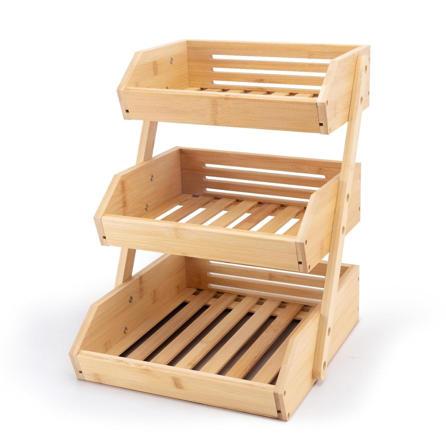RAYCRAFT WORLD 3 Tier Tabletop Rack, Storage Rack, Foldable, Stylish, Display Rack, Wooden, Table Accessories, Double Folding Storage (PACK OF 1PC)