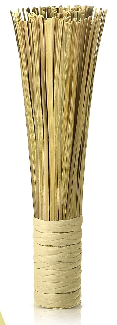 RAYCRAFT WORLD Wok Cleaning Brush/Whisk Bamboo Scrub Brush Kitchen Cleaning Pot Scrubber Dish Pan Brush for Cooking Skillet Grill Utensils Scrubbing Cleaning