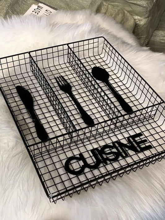 RAYCRAFT WORLD Tray for Drawer, Silverware Organizer, Metal Drawer Organizer Kitchen Utensils Multi Compartments Cutlery Organizer in Drawer (Size:13"x10"x2") Visit the PAUL SONS Store