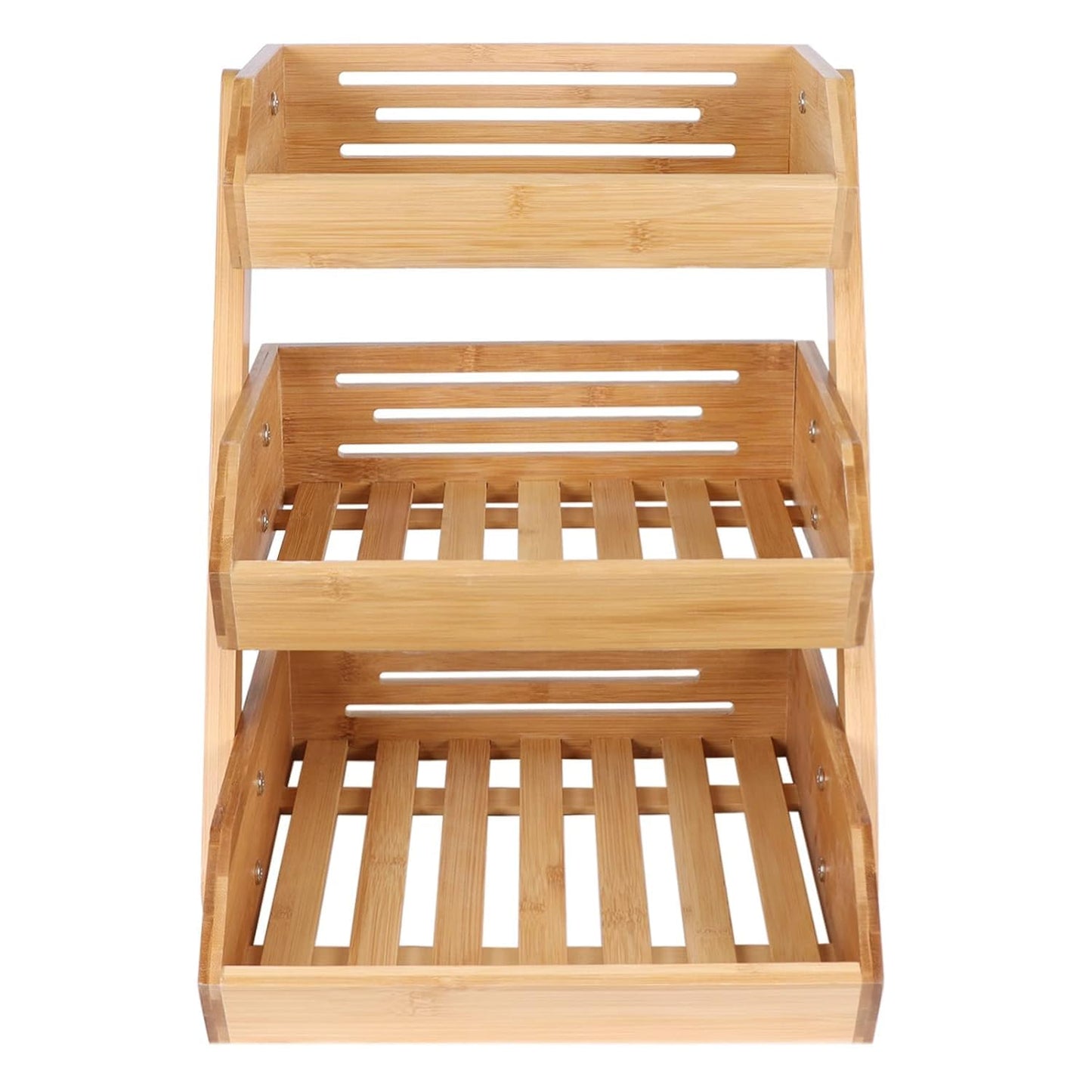 RAYCRAFT WORLD 3 Tier Tabletop Rack, Storage Rack, Foldable, Stylish, Display Rack, Wooden, Table Accessories, Double Folding Storage (PACK OF 1PC)