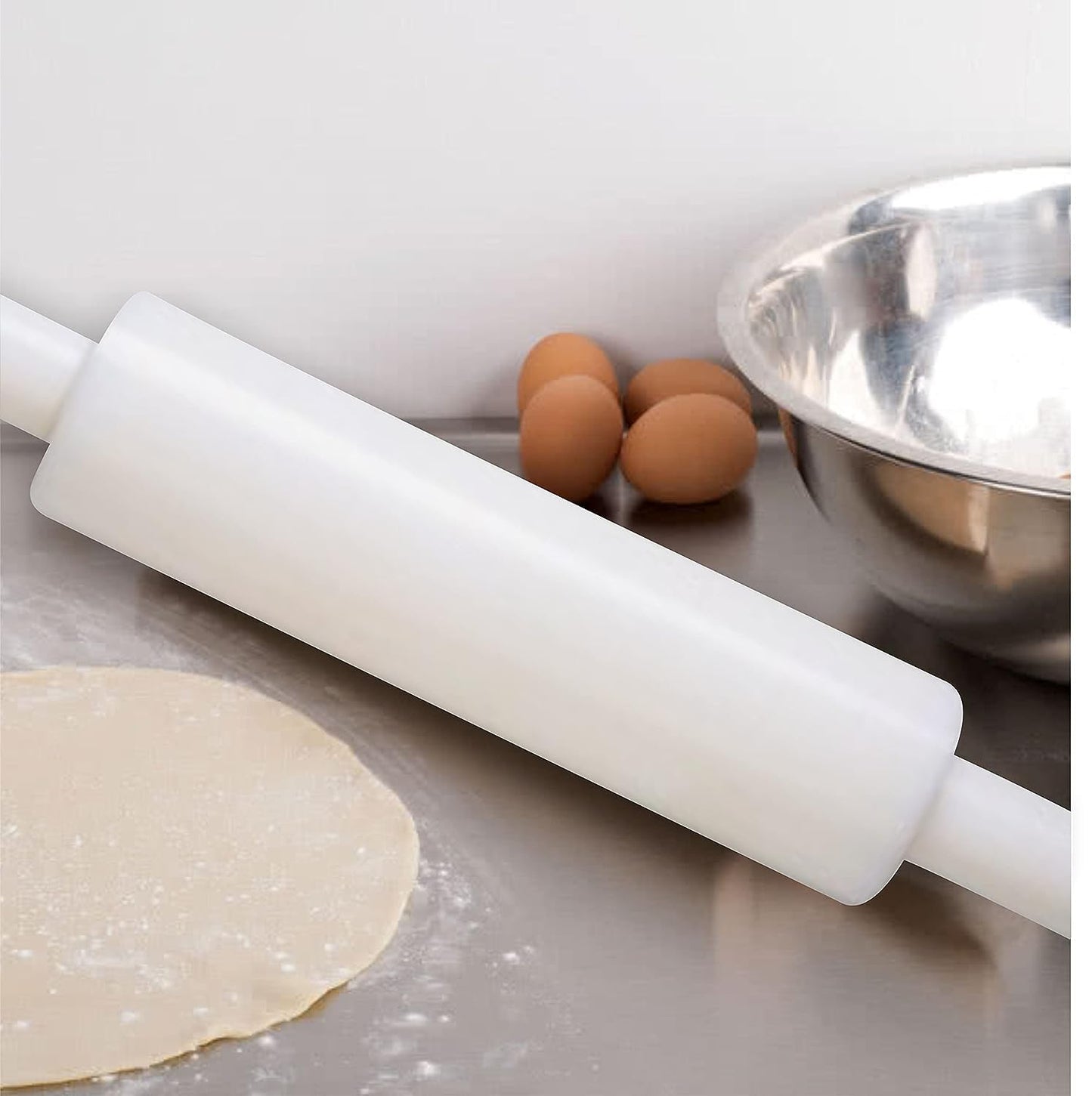 RAYCRAFT WORLD Acrylic Pasta Cookie/Dough Pizza/Chapati Rolling Pin for Home or Commercial Purpose White (Pack of 1Pc)