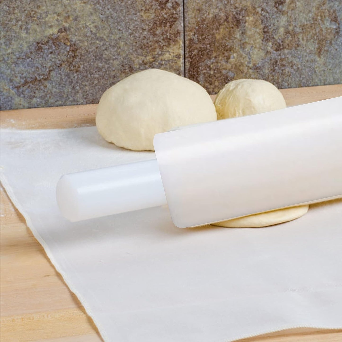 RAYCRAFT WORLD Acrylic Pasta Cookie/Dough Pizza/Chapati Rolling Pin for Home or Commercial Purpose White (Pack of 1Pc)
