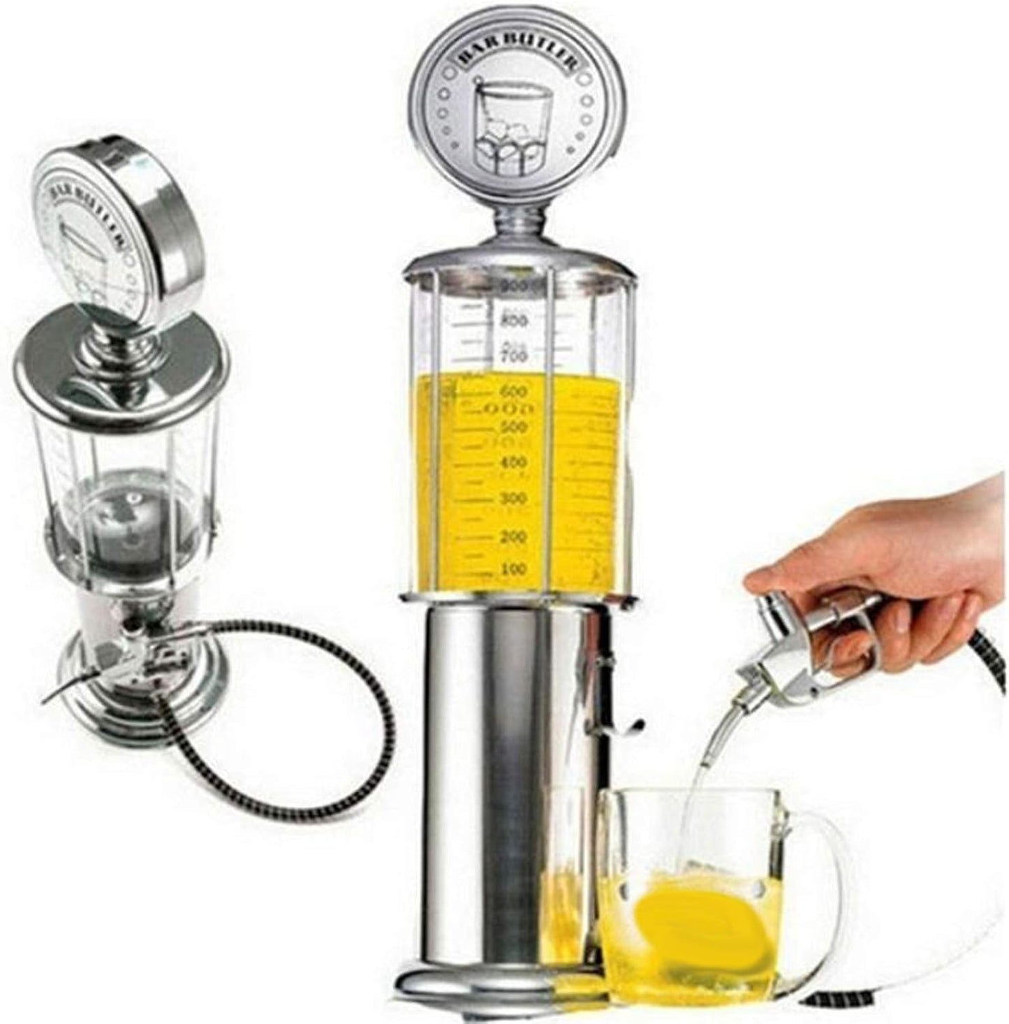 RAYCRAFT WORLD Beer Tower, 900ML Tower Dispenser with Ice Tube, Tabletop Beer Dispenser for Parties Bars Pubs Restaurants Pack of 1Pc (Silver, 900 ML)