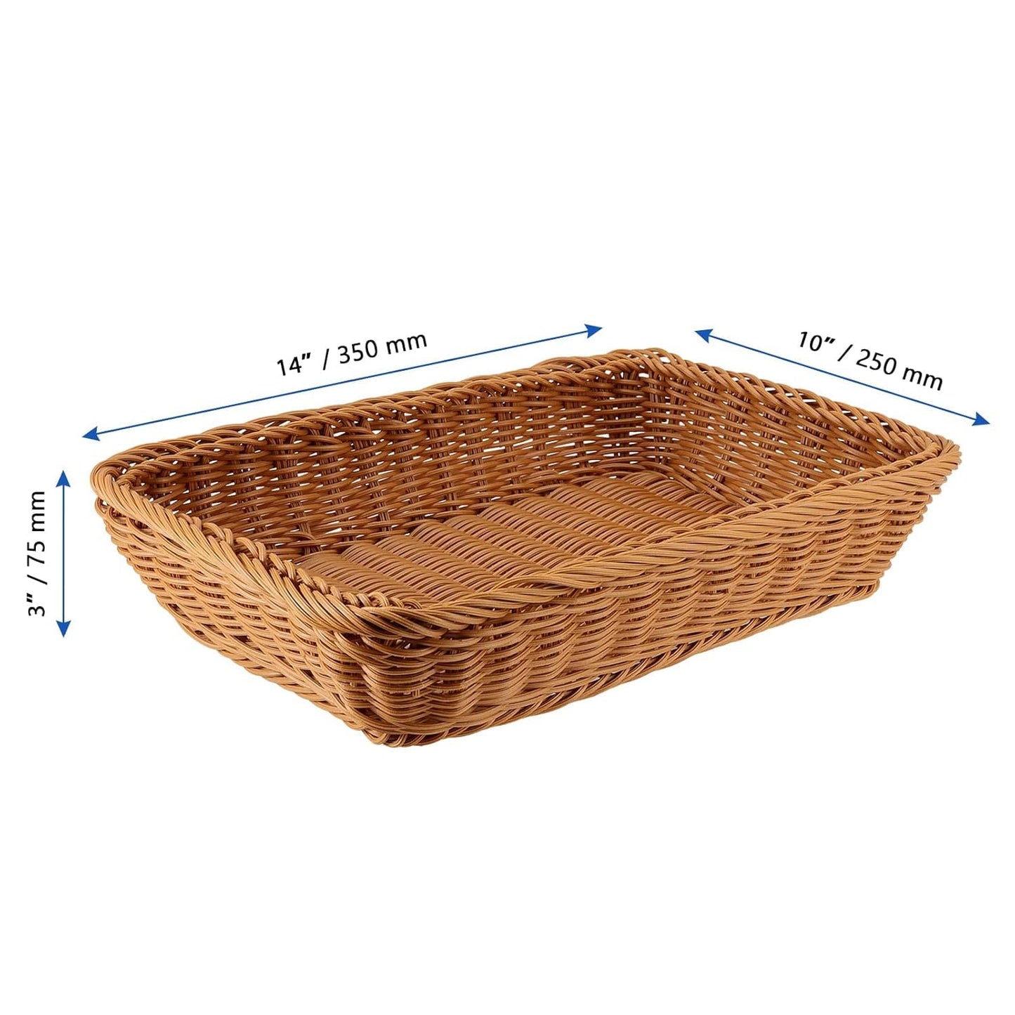 RAYCRAFT WORLD Poly Wicker Bread Baskets, Handmade Woven Pantry Organizer, Tabletop Food Serving Baskets for Storage