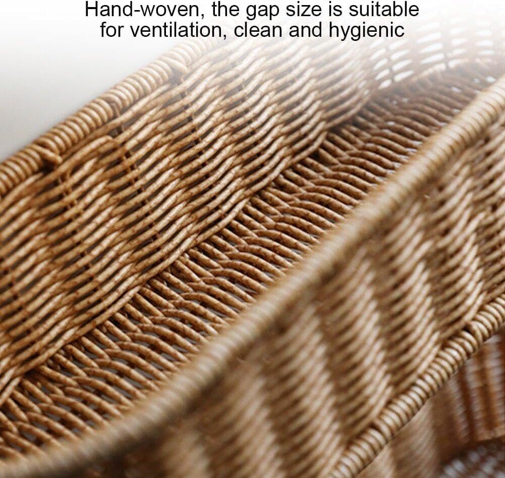 RAYCRAFT WORLD Rattan Wall Hanging Basket, Wall Mounted Rattan Storage Basket for Kitchen, Bathroom, Wicker Organizer for Onions, Potatoes, Eggs, Garlic