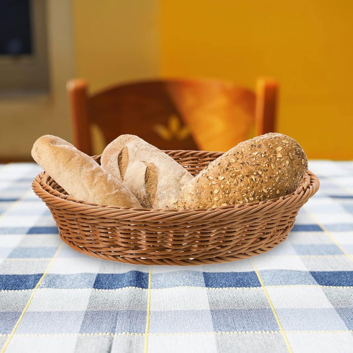 RAYCRAFT WORLD Round Bread Basket Fruit Basket with Transparent Dome Lid Basket for Restaurant/Home/Hotel Round Food Storage Basket Cake Stand Dome15 x4