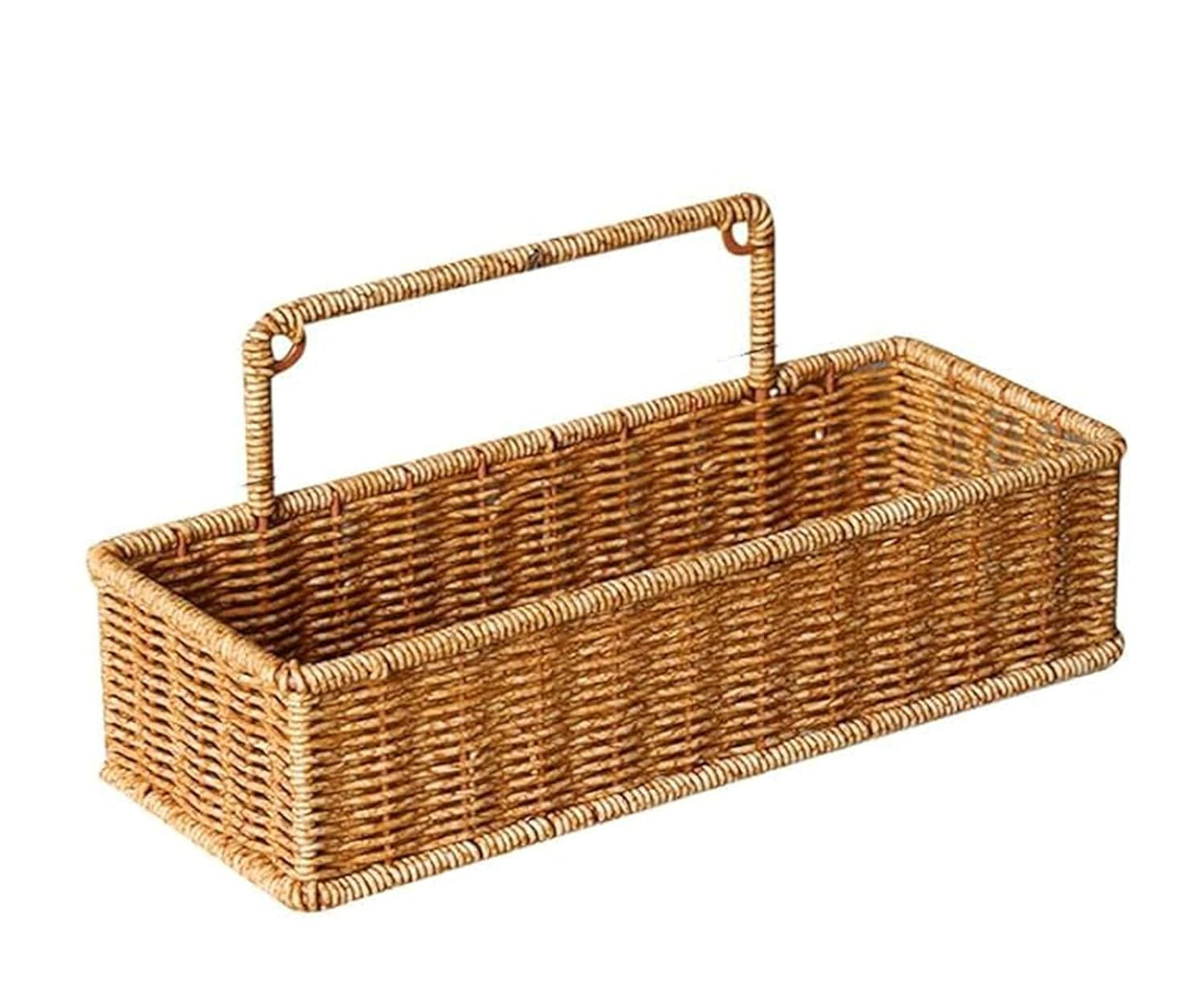 RAYCRAFT WORLD Rattan Wall Hanging Basket, Wall Mounted Rattan Storage Basket for Kitchen, Bathroom, Wicker Organizer for Onions, Potatoes, Eggs, Garlic