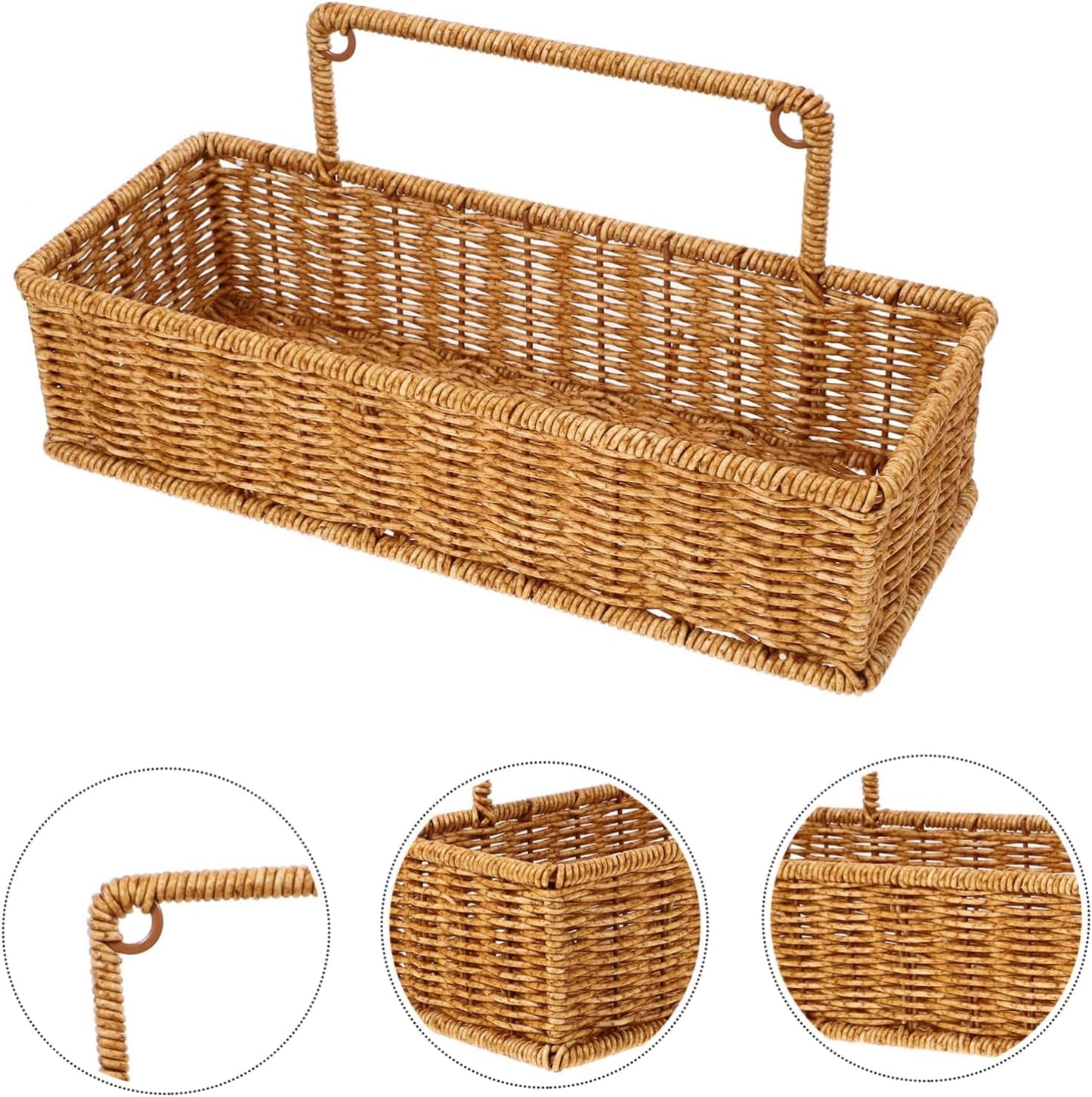 RAYCRAFT WORLD Rattan Wall Hanging Basket, Wall Mounted Rattan Storage Basket for Kitchen, Bathroom, Wicker Organizer for Onions, Potatoes, Eggs, Garlic