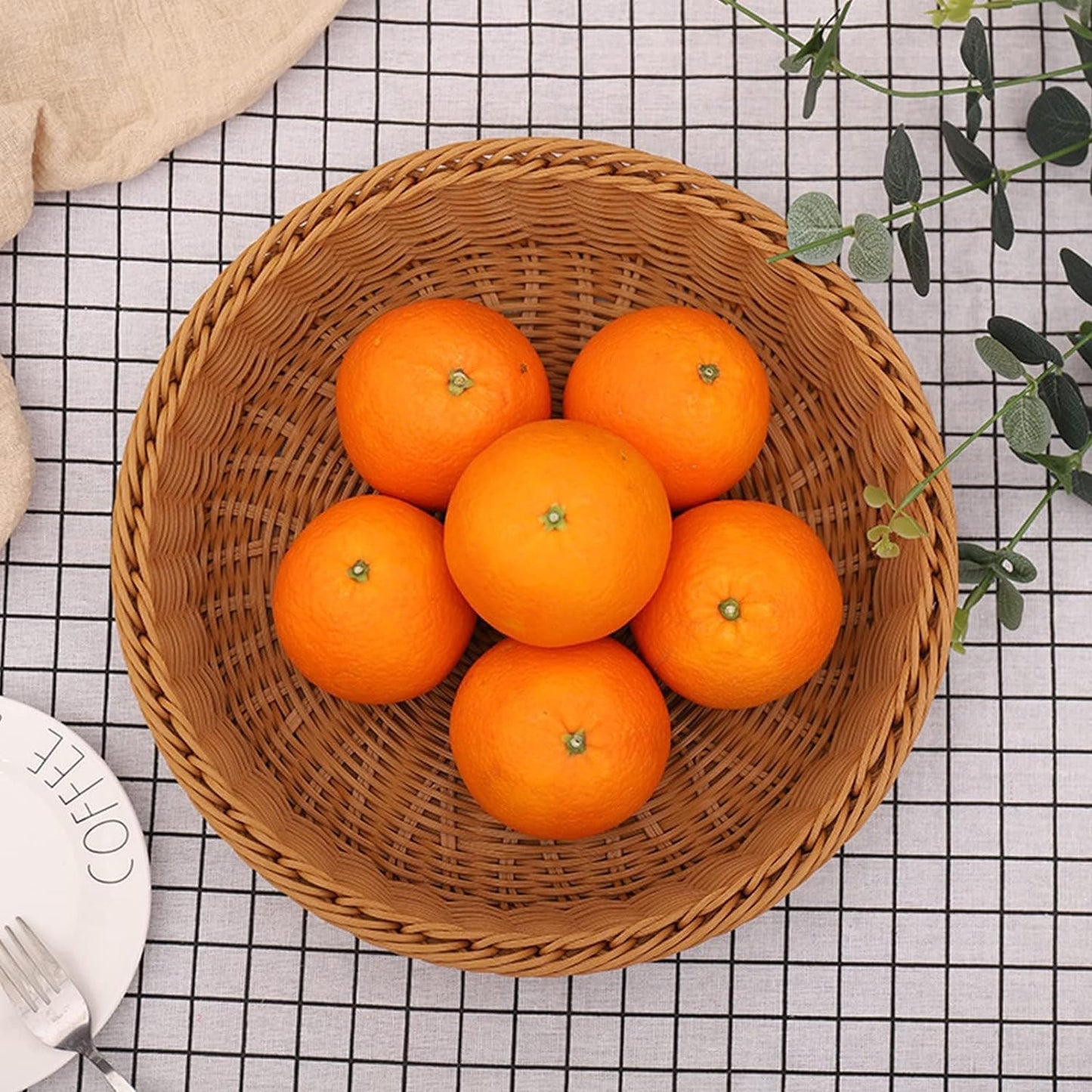 RAYCRAFT WORLD Round Bread Basket Fruit Basket with Transparent Dome Lid Basket for Restaurant/Home/Hotel Round Food Storage Basket Cake Stand Dome15 x4