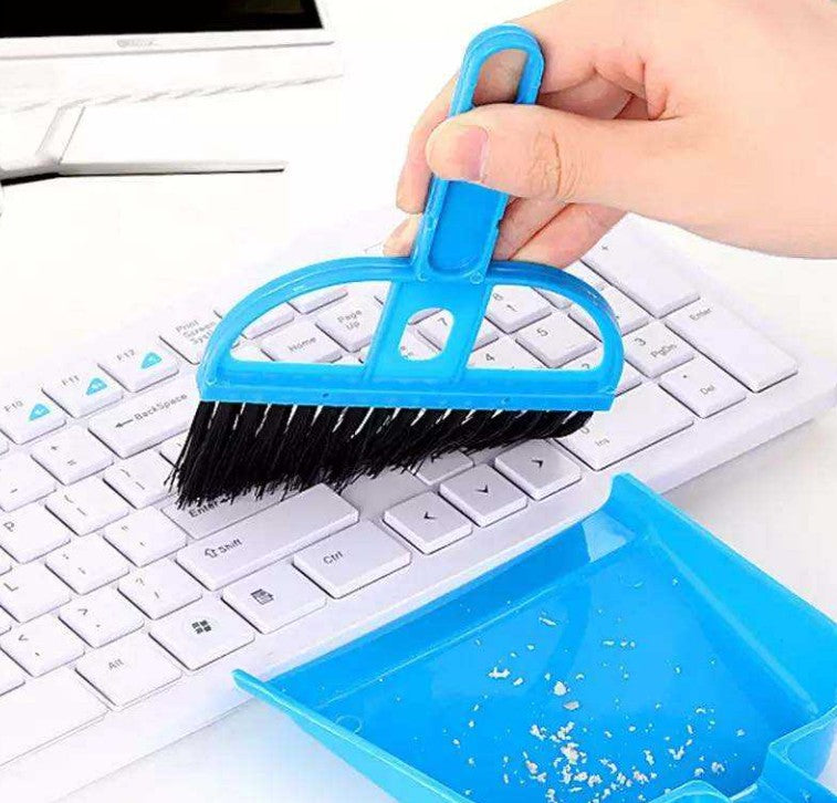 RAYCRAFT WORLD Mini Dustpan and Brush Set, Pastel Colors, Combo Pieces, Desktop Cleaning Kit for Offices and Home Use