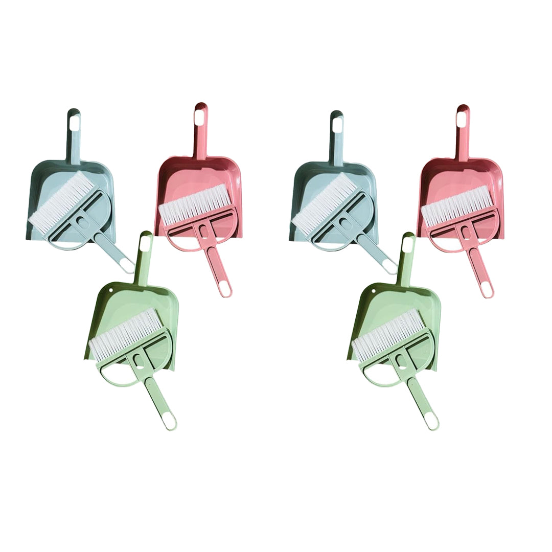 RAYCRAFT WORLD Mini Dustpan and Brush Set, Pastel Colors, Combo Pieces, Desktop Cleaning Kit for Offices and Home Use