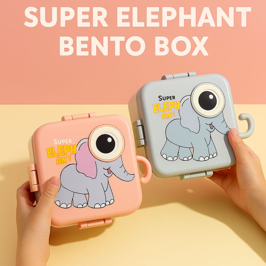 RAYCRAFT WORLD Stainless Steel Kids Lunch Box with Cartoon Design, Multi Compartment Eye Design Stainless Steel Lunch Box with Spoon Cup for Students School Kids and Adults