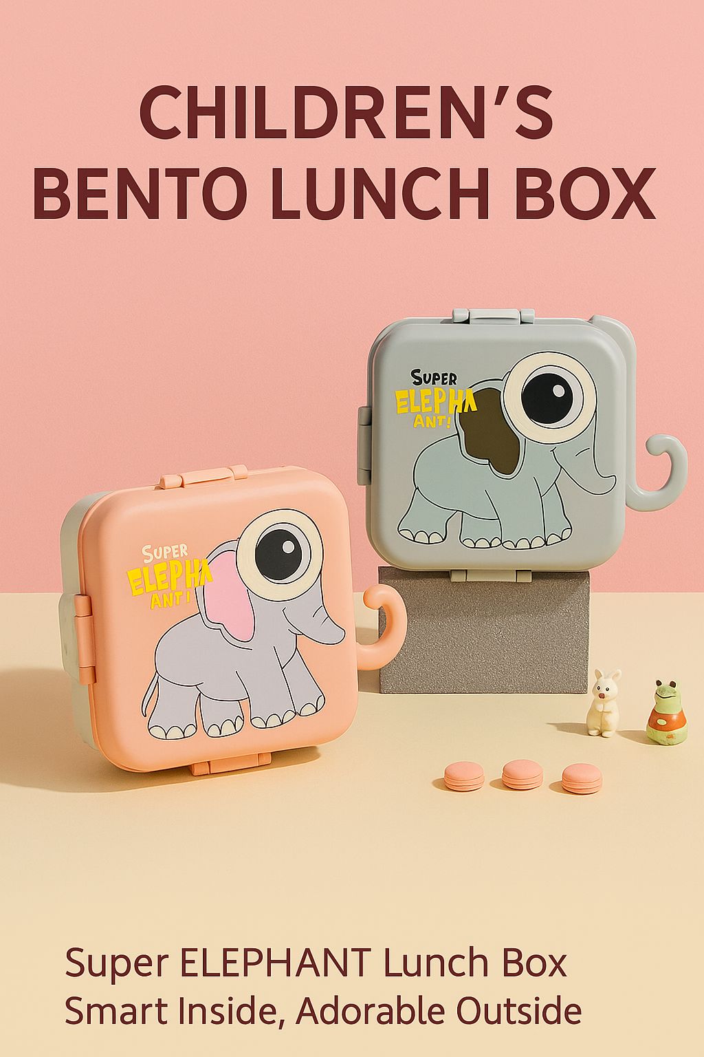 RAYCRAFT WORLD Stainless Steel Kids Lunch Box with Cartoon Design, Multi Compartment Eye Design Stainless Steel Lunch Box with Spoon Cup for Students School Kids and Adults
