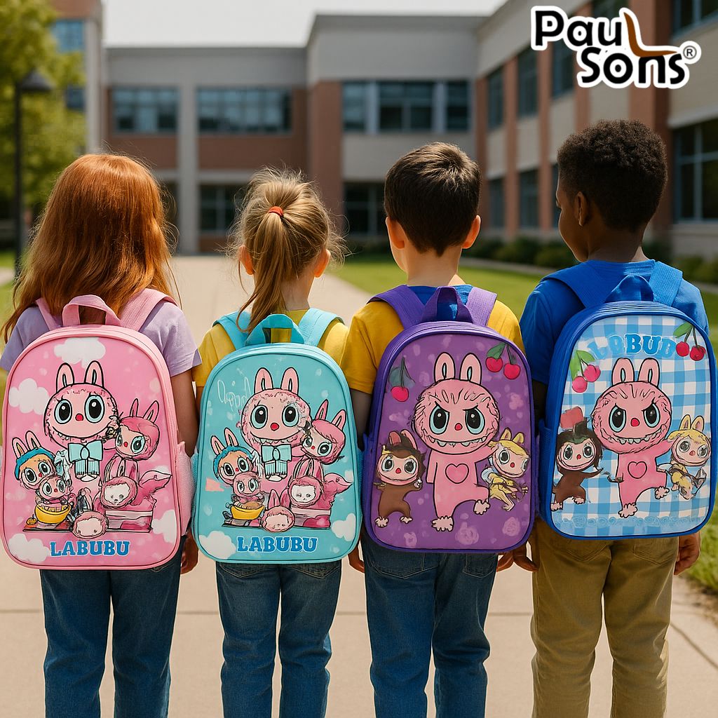 RAYCRAFT WORLD Small 3D Print Lightweight Labubu Design Kids Backpack (MULTIPLE COLOR PACK OF 1)