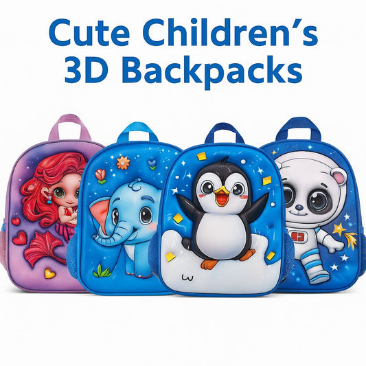 RAYCRAFT WORLD Small 3D Print Lightweight Cartoon Design Kids Backpack (MULTIPLE COLOR PACK OF 1)