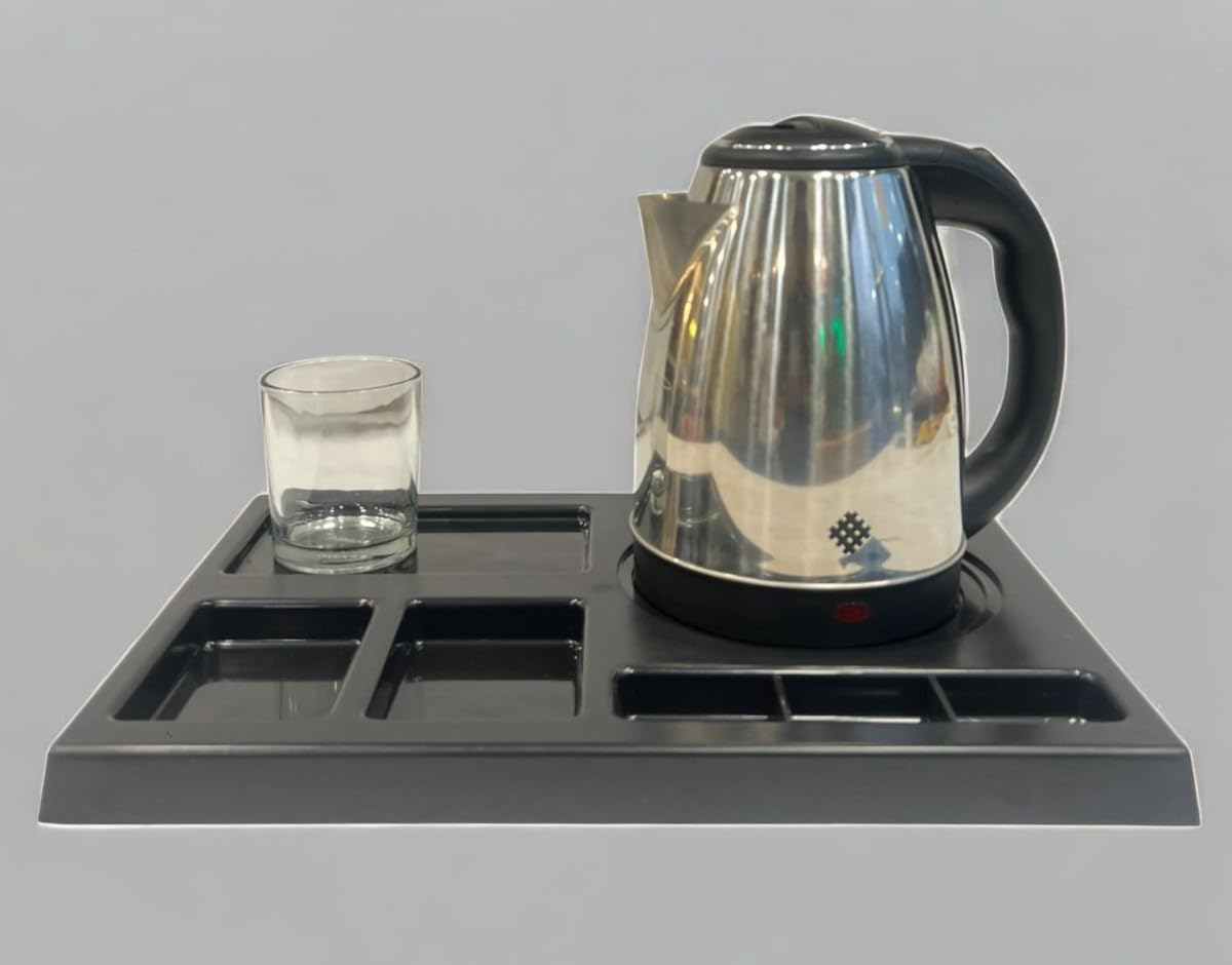 RAYCRAFT WORLD Kettle Tray Made of ABS Plastic Square, Hotel Room Serving Service Size: 16"x12"x1.5"