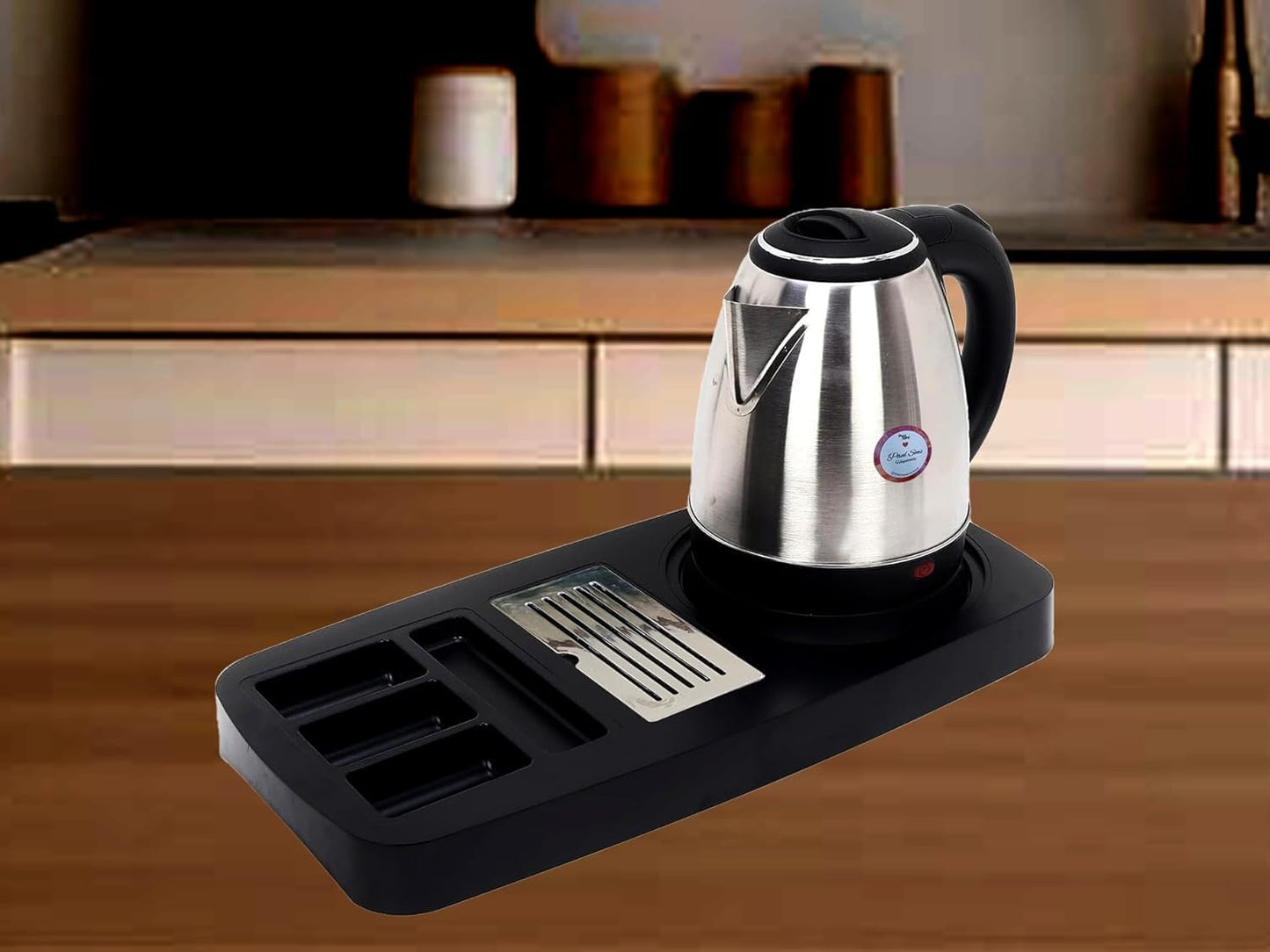 RAYCRAFT WORLD Electric Kettle Tray with SS Grid Made of ABS Plastic Oval