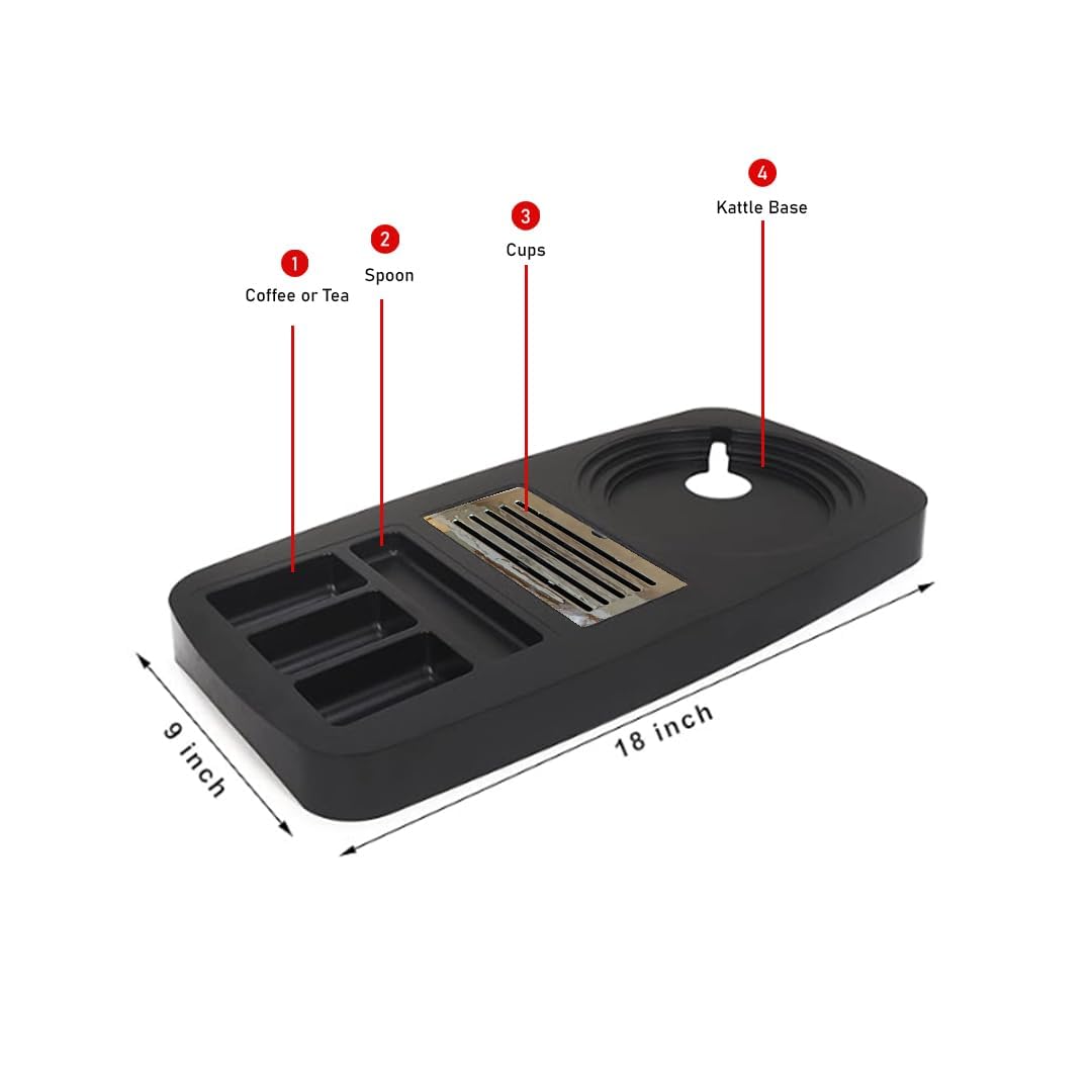 RAYCRAFT WORLD Electric Kettle Tray with SS Grid Made of ABS Plastic Oval