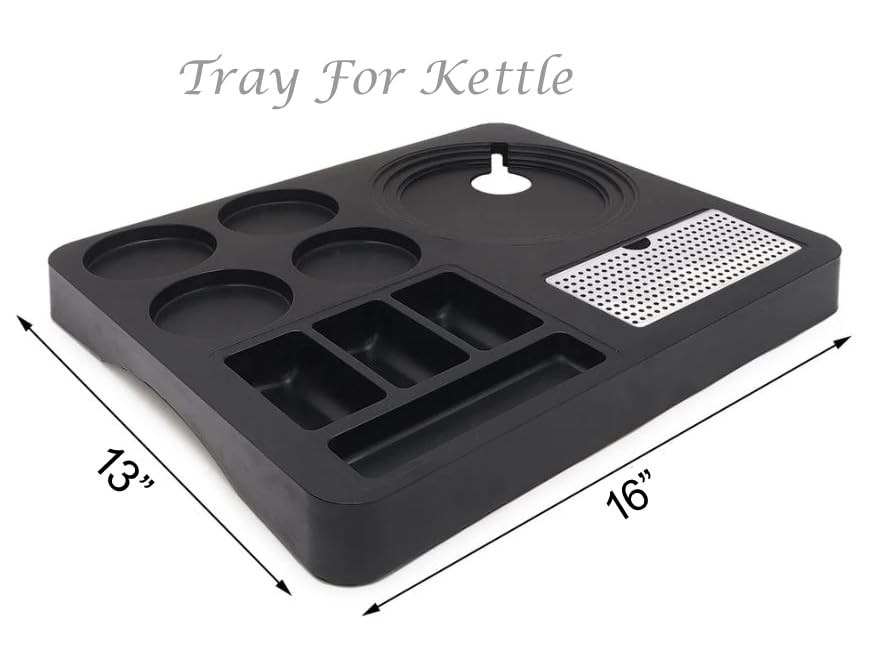 RAYCRAFT WORLD Electric Kettle Tray with 4 Glass Serving Space Made of ABS Plastic Square Glass Serving Tray