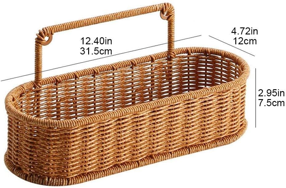 RAYCRAFT WORLD Rattan Wall Hanging Basket, Wall Mounted Rattan Storage Basket for Kitchen, Bathroom, Wicker Organizer for Onions, Potatoes, Eggs, Garlic