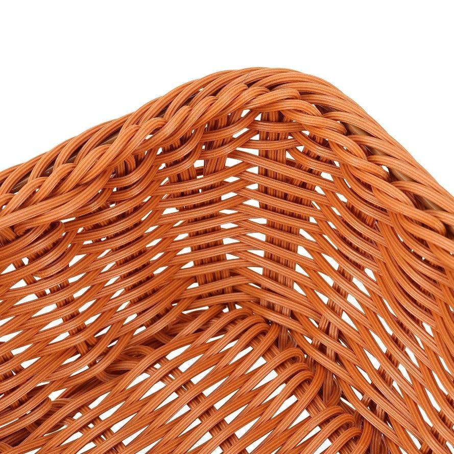 RAYCRAFT WORLD Poly Wicker Bread Baskets, Handmade Woven Pantry Organizer, Tabletop Food Serving Baskets for Storage