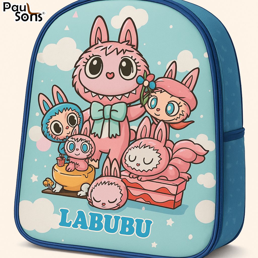 RAYCRAFT WORLD Small 3D Print Lightweight Labubu Design Kids Backpack (MULTIPLE COLOR PACK OF 1)
