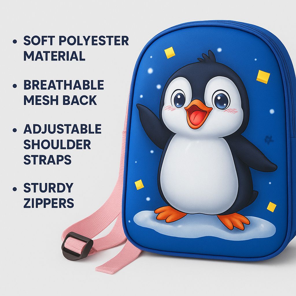 RAYCRAFT WORLD Small 3D Print Lightweight Cartoon Design Kids Backpack (MULTIPLE COLOR PACK OF 1)