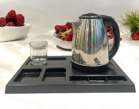 RAYCRAFT WORLD Kettle Tray Made of ABS Plastic Square, Hotel Room Serving Service Size: 16"x12"x1.5"