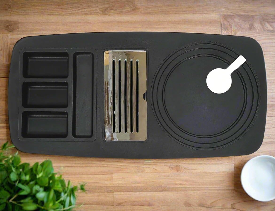 RAYCRAFT WORLD Electric Kettle Tray with SS Grid Made of ABS Plastic Oval