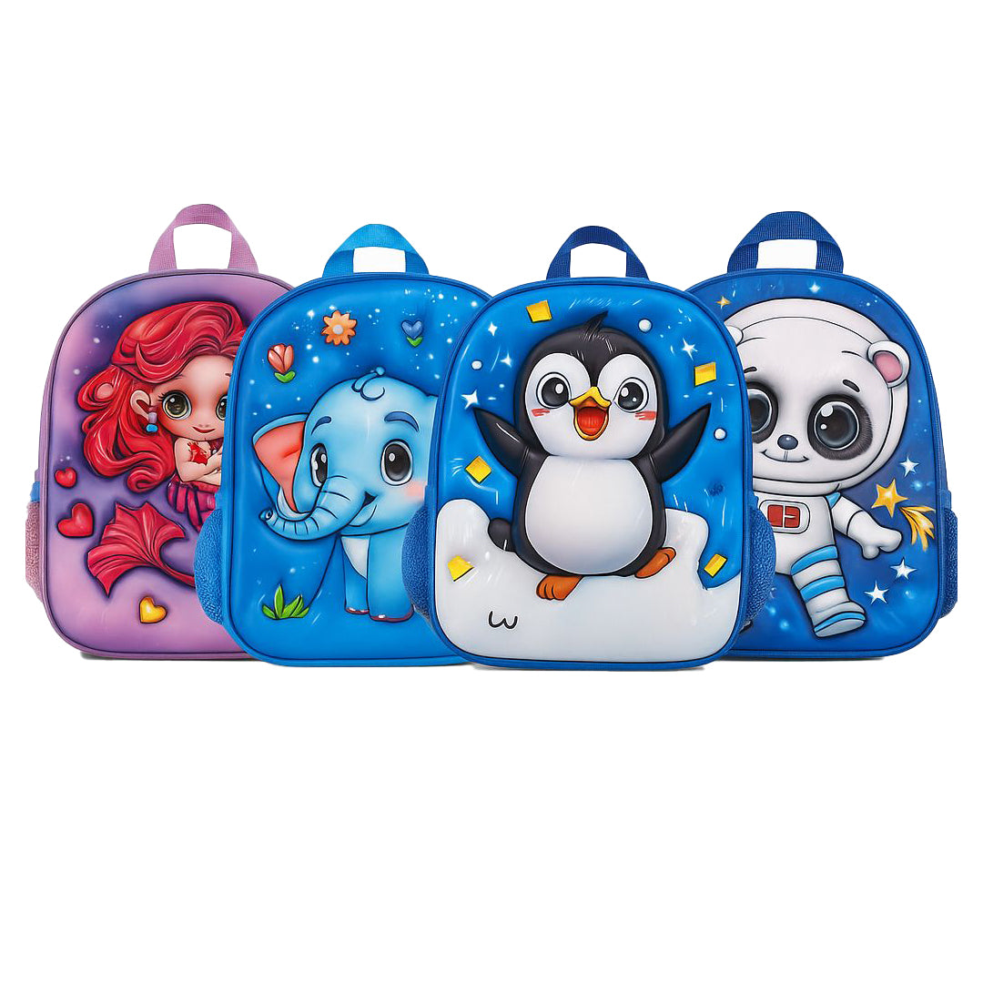 RAYCRAFT WORLD Small 3D Print Lightweight Cartoon Design Kids Backpack (MULTIPLE COLOR PACK OF 1)